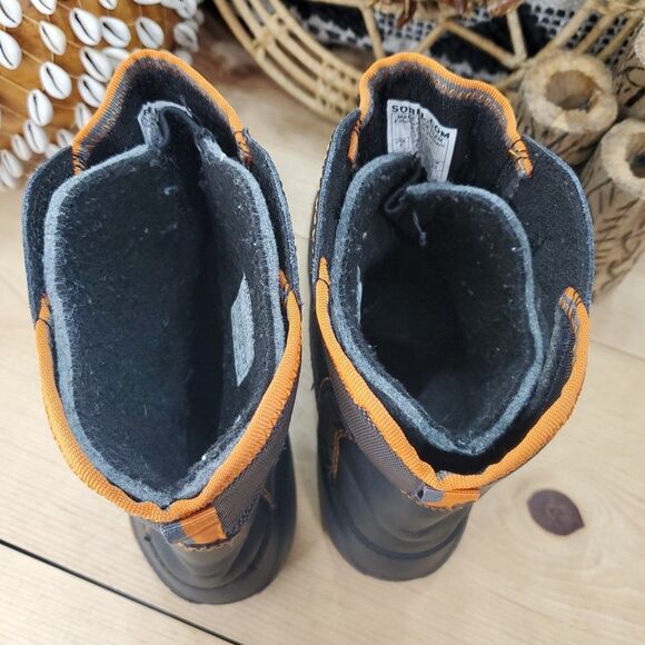Sorel Youth 5/Women 6 Winter Snow Boots "Icepack" Black Orange Tech Lite EUC - Picture 11 of 14